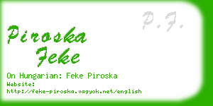 piroska feke business card